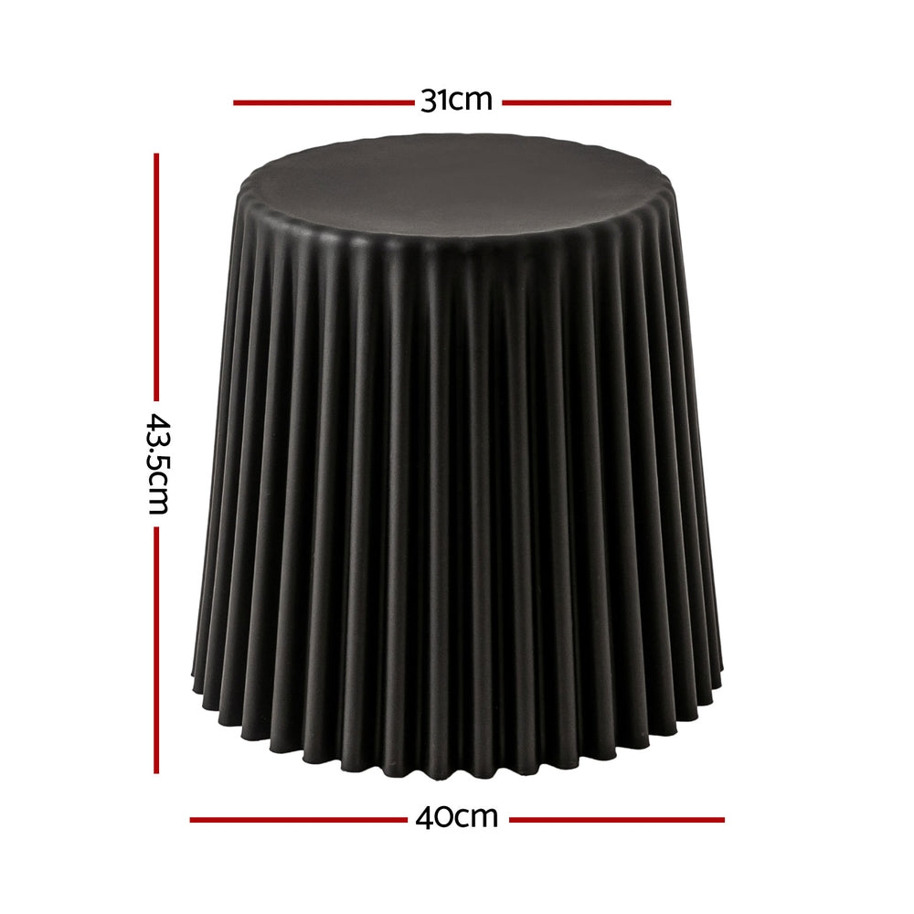 Set of 4 Cupcake Bar Stools Stackable Foot Stools Black by Artiss