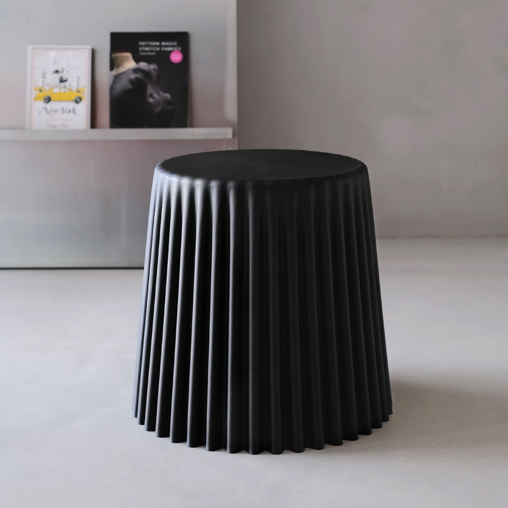 Set of 4 Cupcake Bar Stools Stackable Foot Stools Black by Artiss