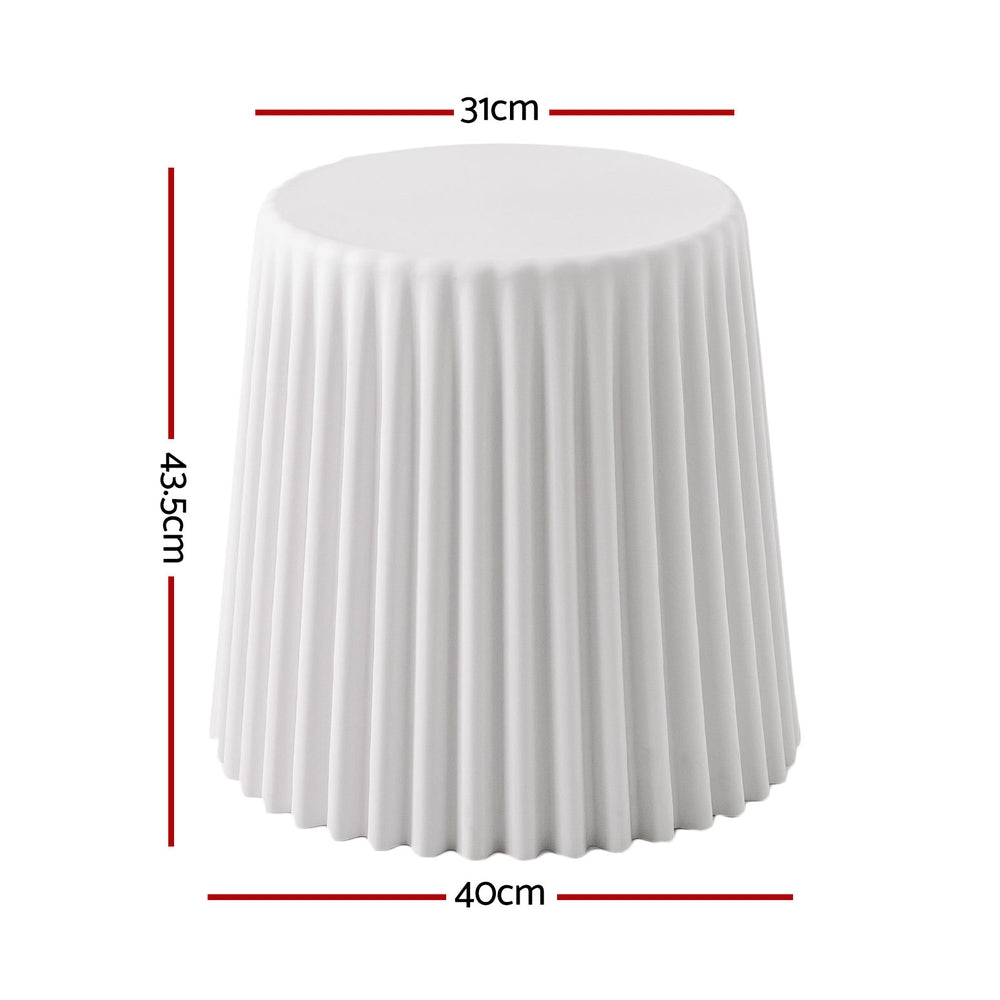 Set of 4 Cupcake Bar Stools Stackable Foot Stool White by Artiss