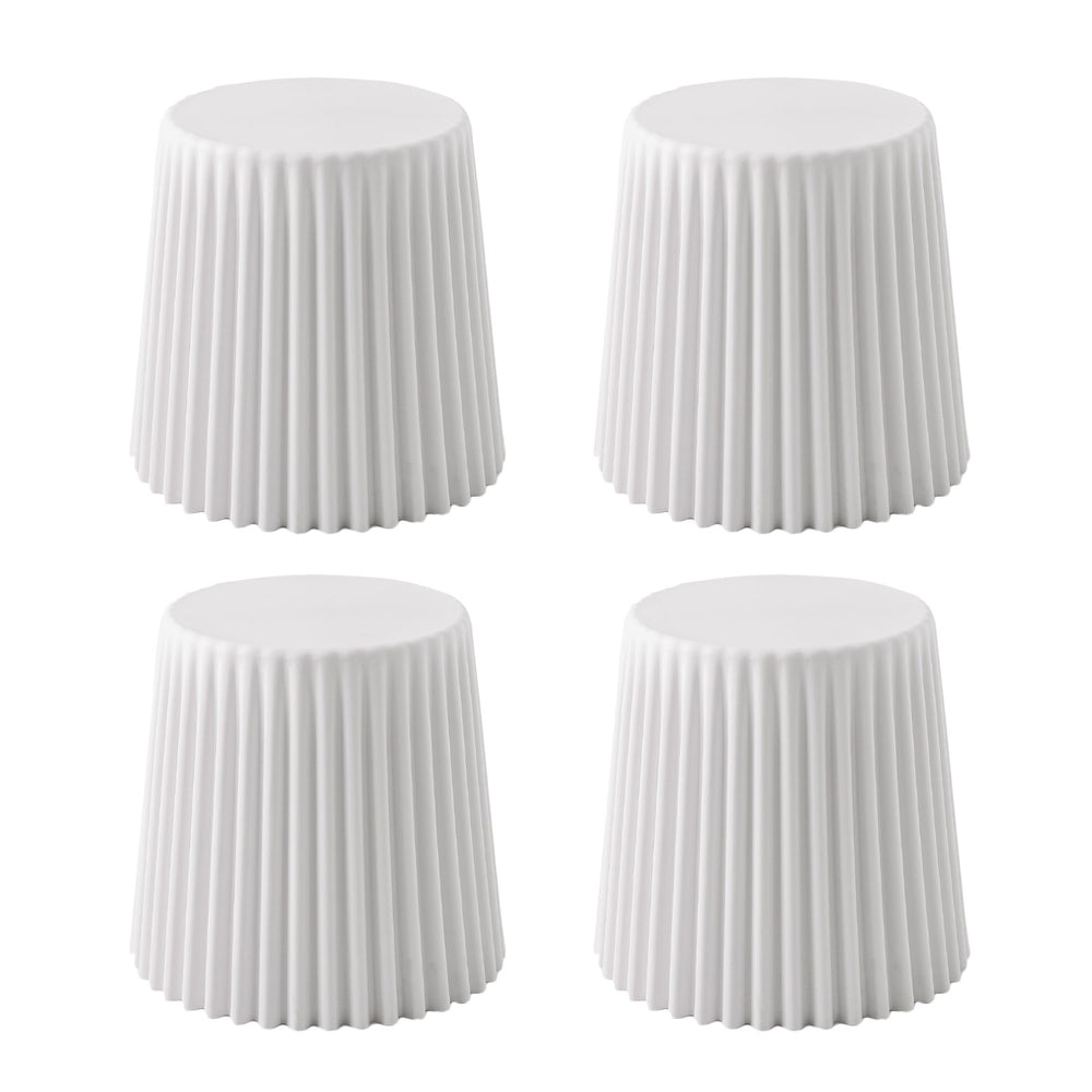 Set of 4 Cupcake Bar Stools Stackable Foot Stool White by Artiss