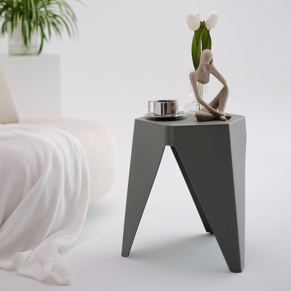 4PC Puzzle Stool Bar Stools Stackable Grey by Artiss