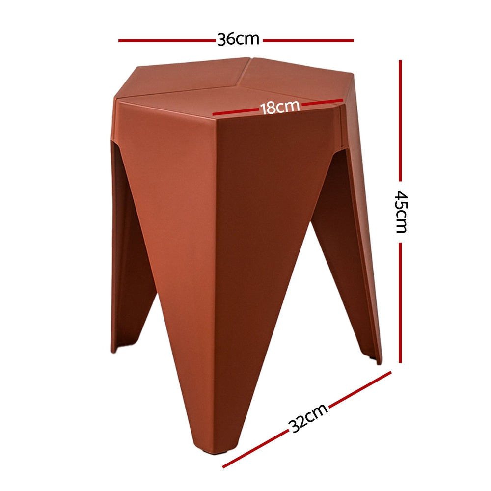 4PC Puzzle Stool Bar Stools Stackable Red by Artiss