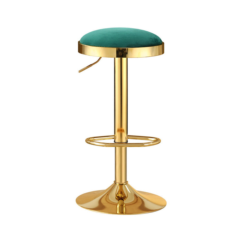 2x Bar Stools Kitchen Dining Chairs Velvet Padded by Artiss Stool Green