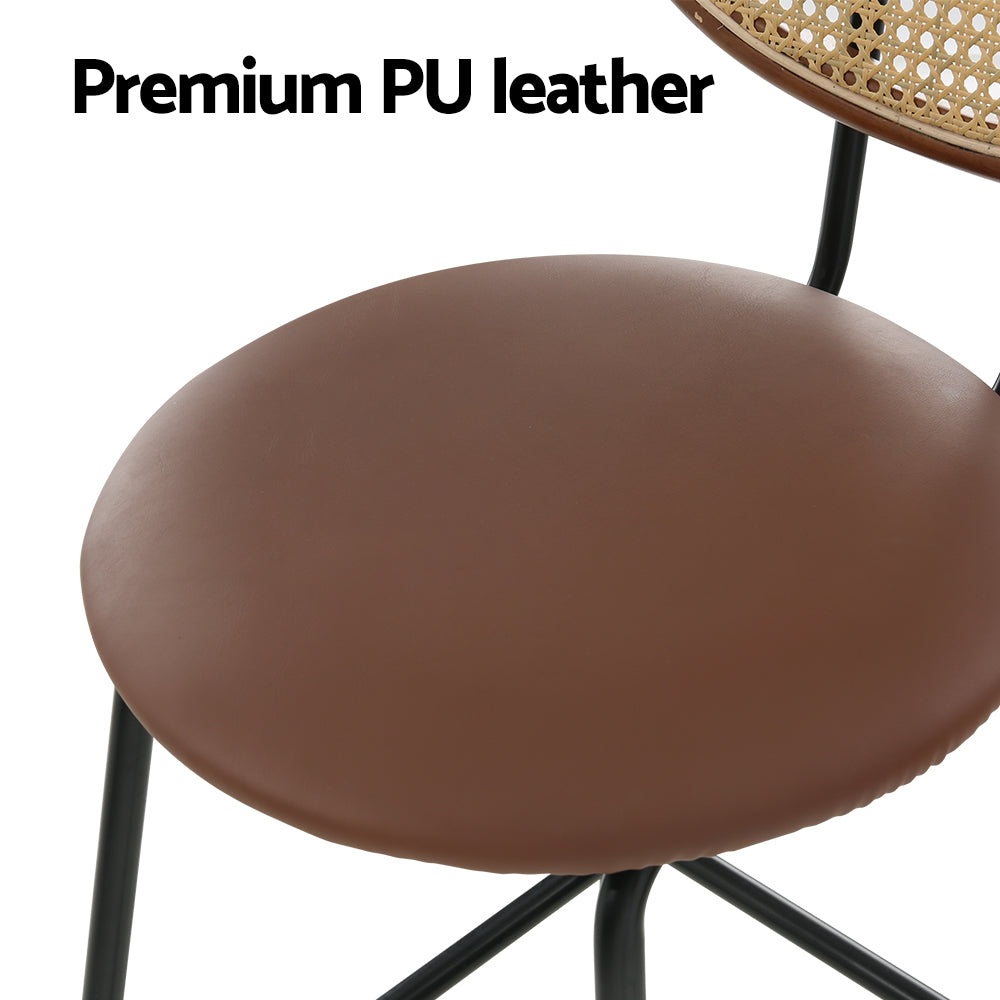 4x Bar Stools PU Leather Stools Brown by Artiss