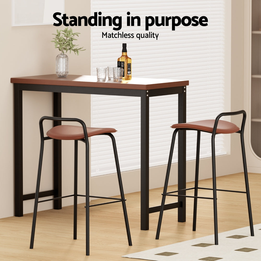 2x Bar Stools Kitchen Counter Stools Metal Brown by Artiss by Artiss