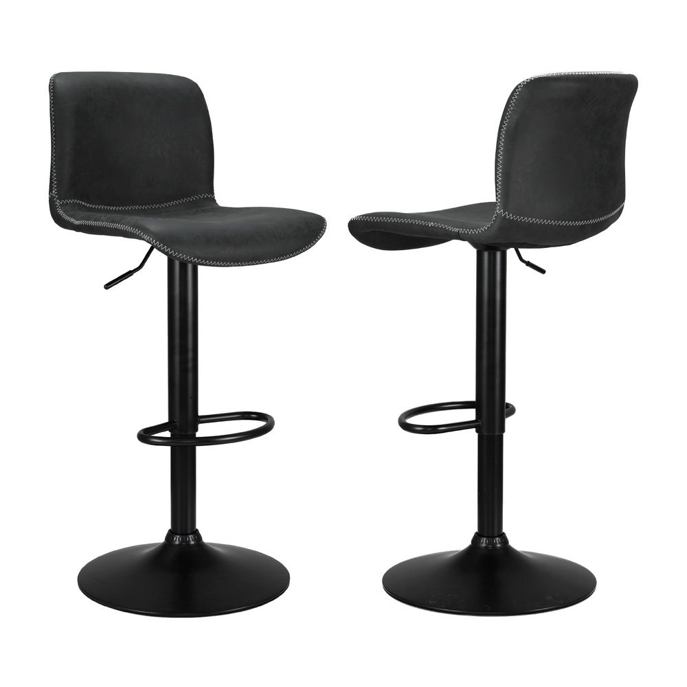 4x Bar Stools Kitchen Swivel Gas Lift Chairs Black by Artiss