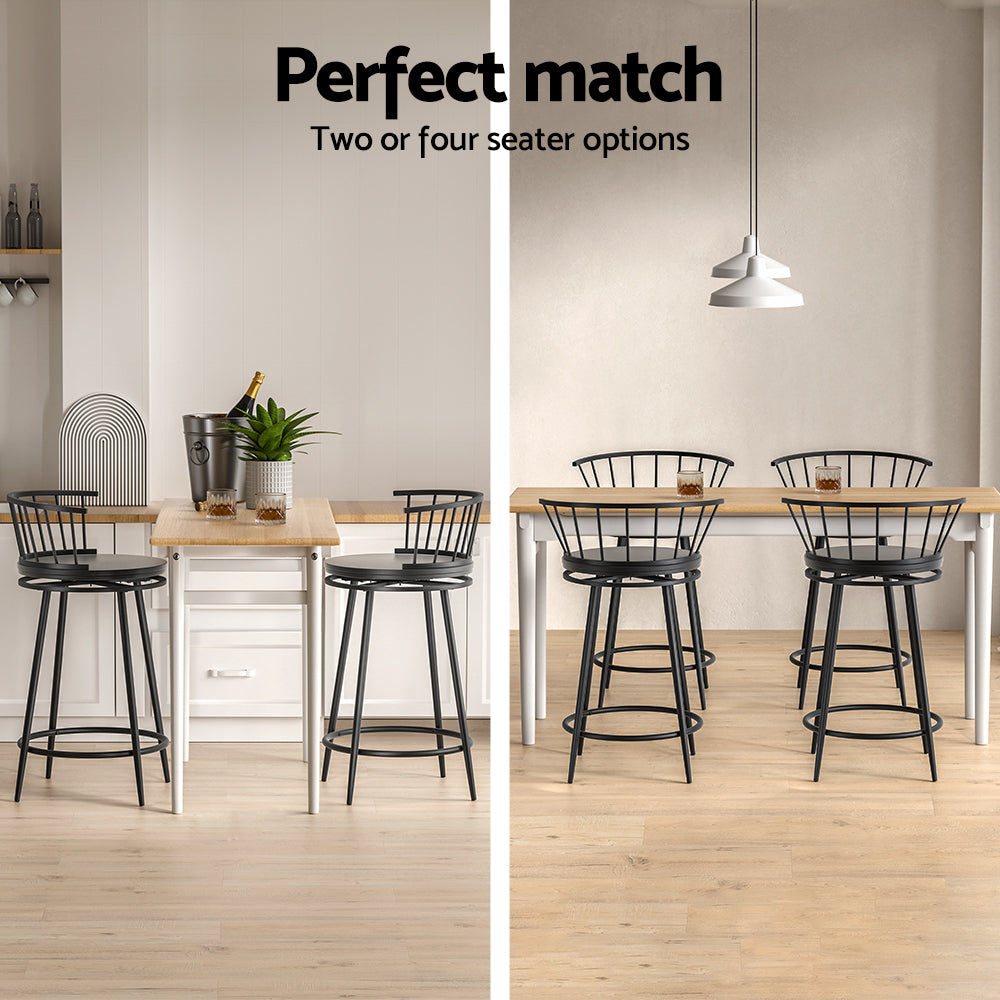 2x Bar Stools Swivel Metal Chairs by Artiss