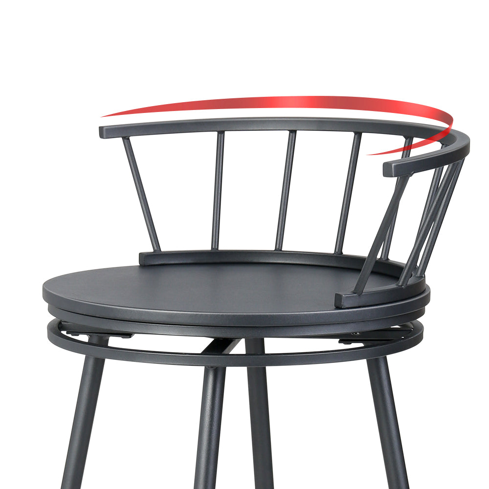 2x Bar Stools Swivel Metal Chairs by Artiss