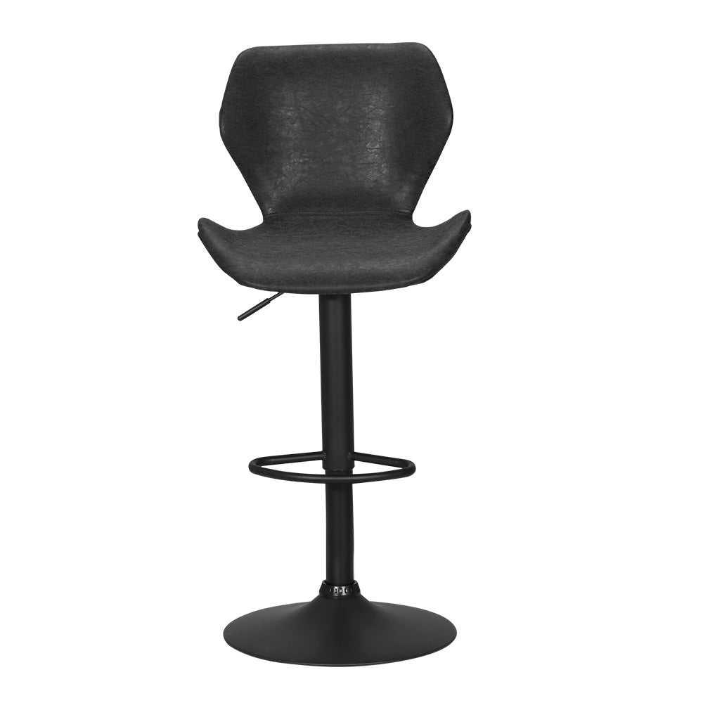 x2 Bar Stools Kitchen Counter Stools Swivel Gas Lift Vintage Chairs Black by Artiss