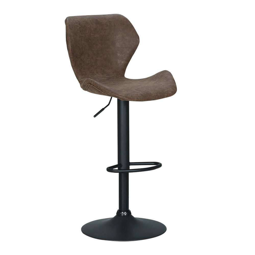 2x Bar Stools Kitchen Counter Stools Swivel Gas Lift Vintage Chairs Brown By Artiss