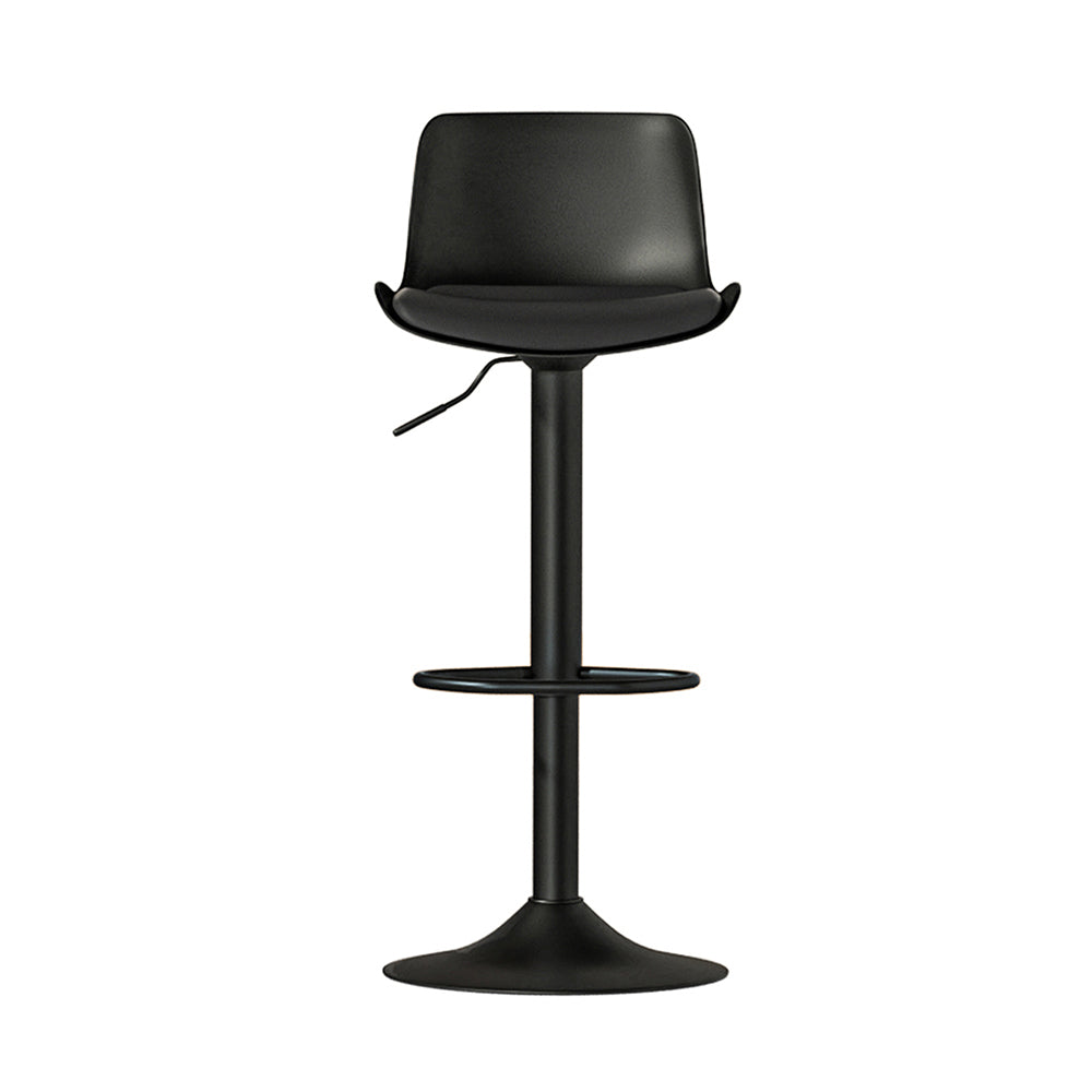 2x Bar Stools Padded Seat Gas Lift Black by Artiss