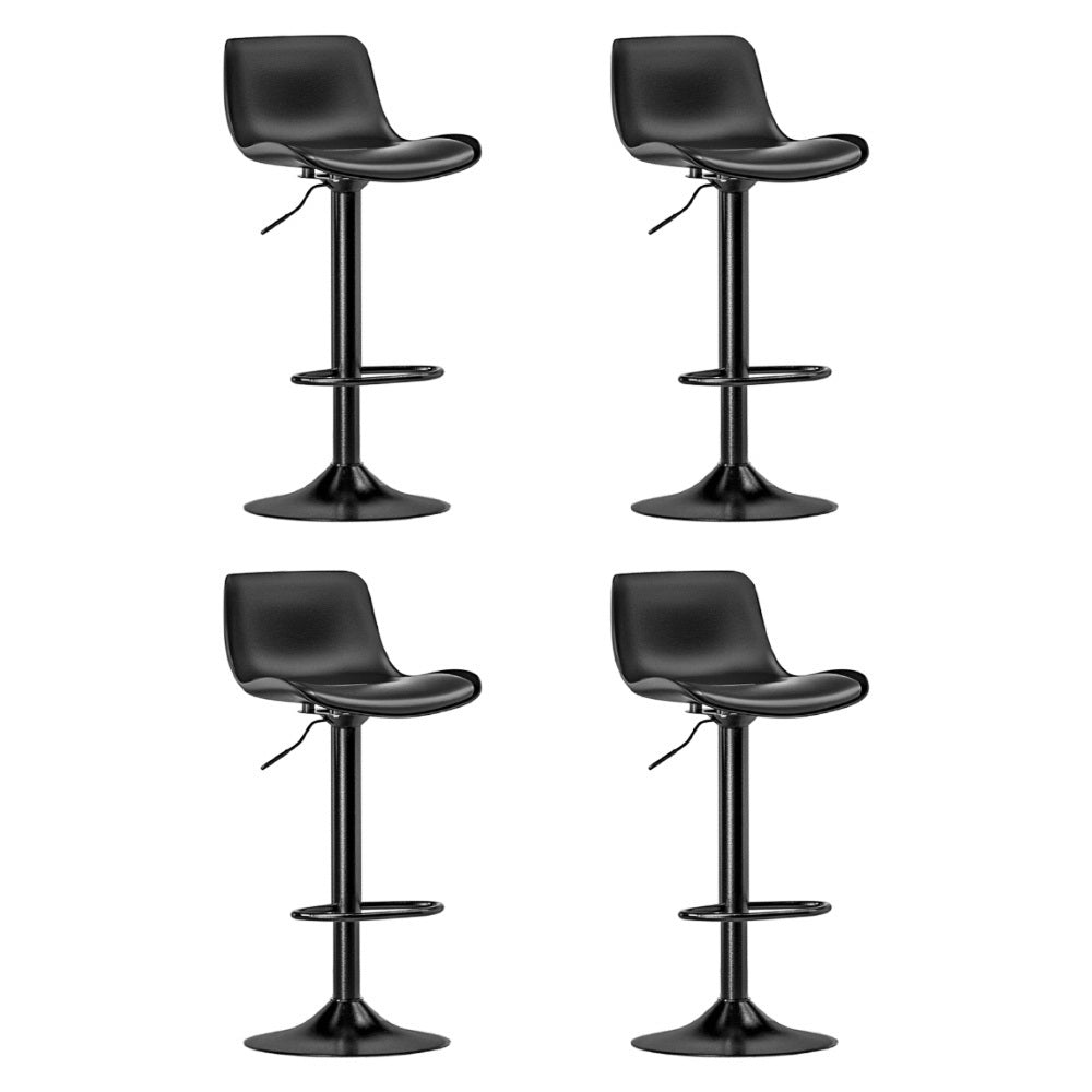 4x Bar Stools Padded Seat Gas Lift Black by Artiss
