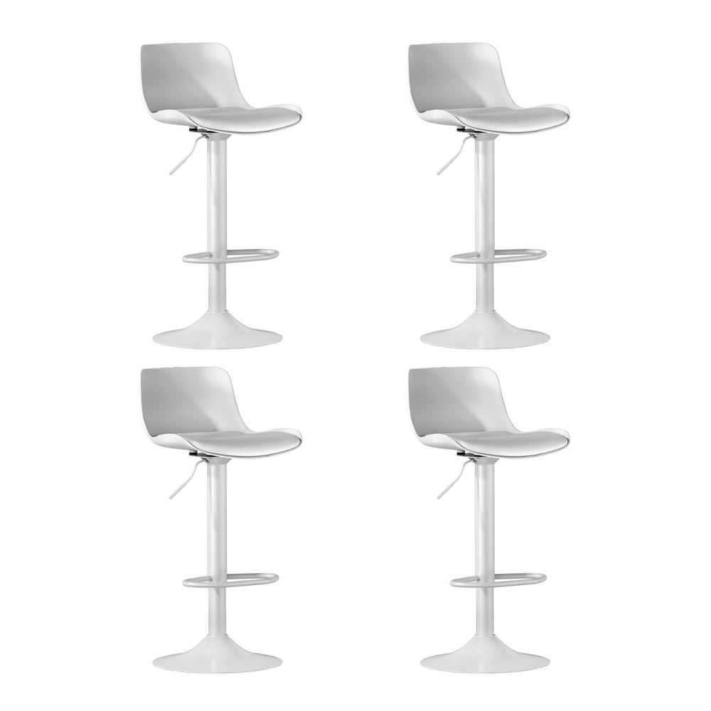 4x Bar Stools Kitchen Swivel Gas Lift Stool Leather Dining Chairs White by Artiss