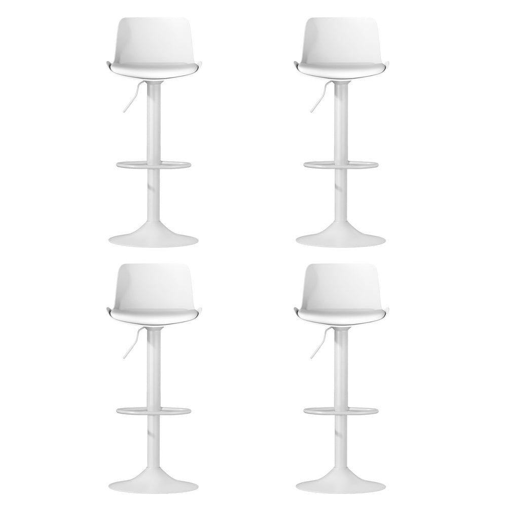 4x Bar Stools Kitchen Swivel Gas Lift Stool Leather Dining Chairs White by Artiss