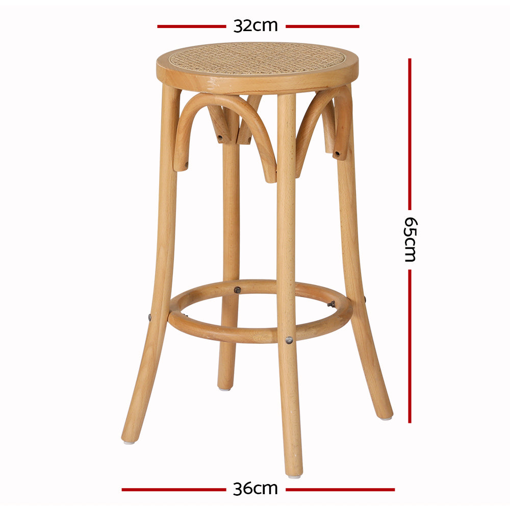 Bar Stool Rattan Seat Wooden by Artiss