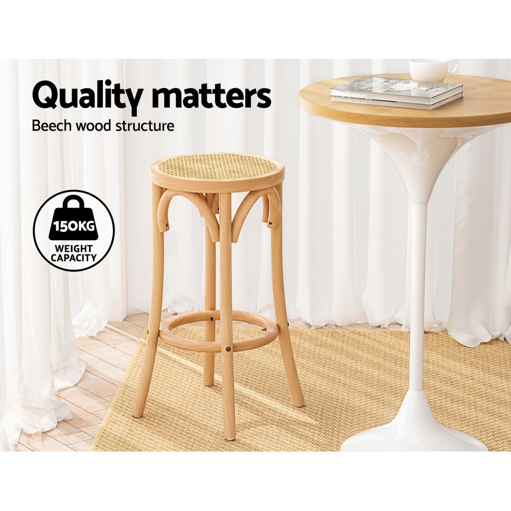 Bar Stool Rattan Seat Wooden by Artiss