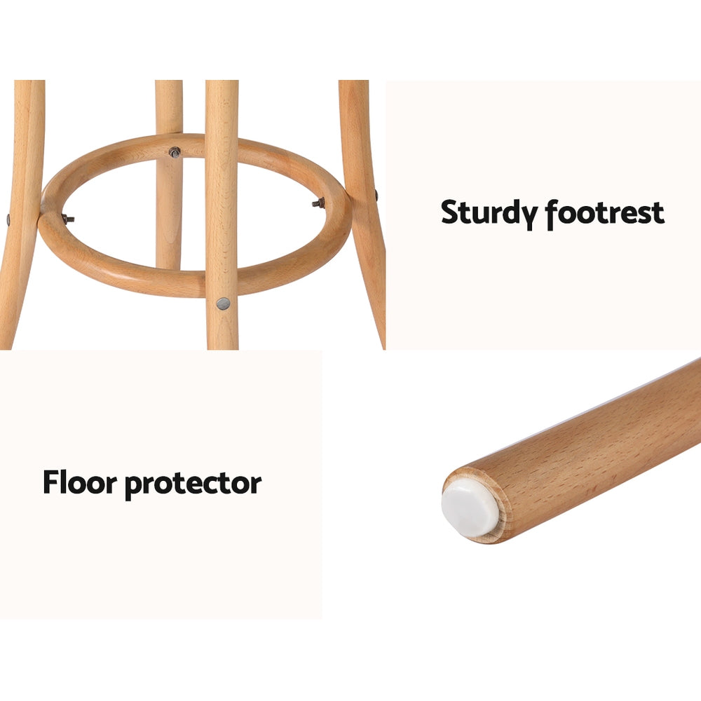 Bar Stool Rattan Seat Wooden by Artiss