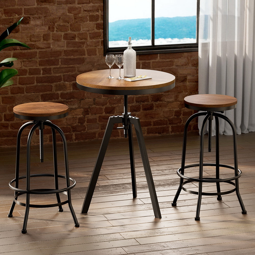 Bar Table Stools Set Dining Desk Industrial Kitchen Chairs Cafe Pub By Artiss