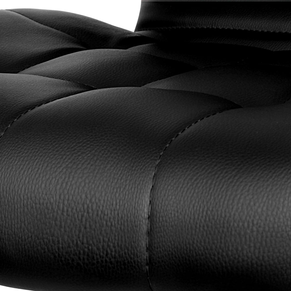 2x Bar Stools Gas Lift Leather Padded Stool by Artiss Black