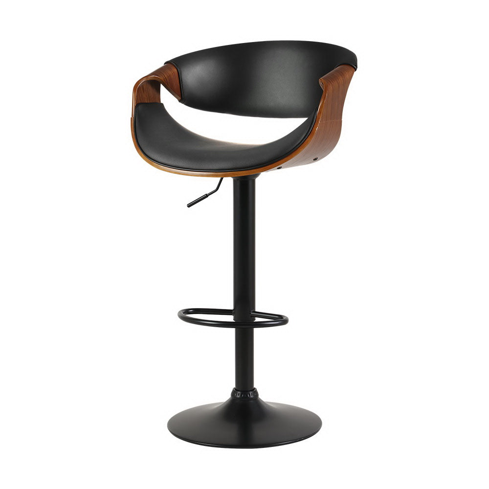 Bar Stools Gas Lift Leather w/Armrest By Artiss