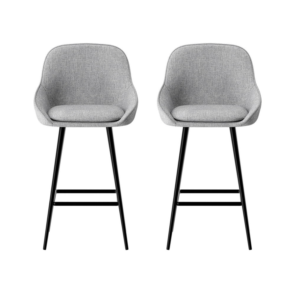 2x Bar Stools Upholstered Stool Counter Seat Kitchen Dining Chairs by Artiss