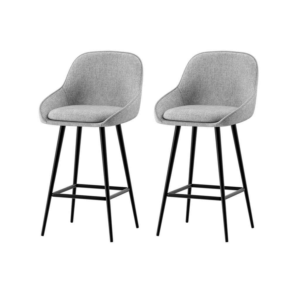2x Bar Stools Upholstered Stool Counter Seat Kitchen Dining Chairs by Artiss