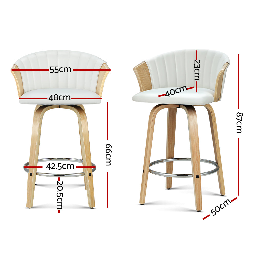 2X Bar Stools Kitchen Leather Barstools Swivel Counter Chairs By Artiss