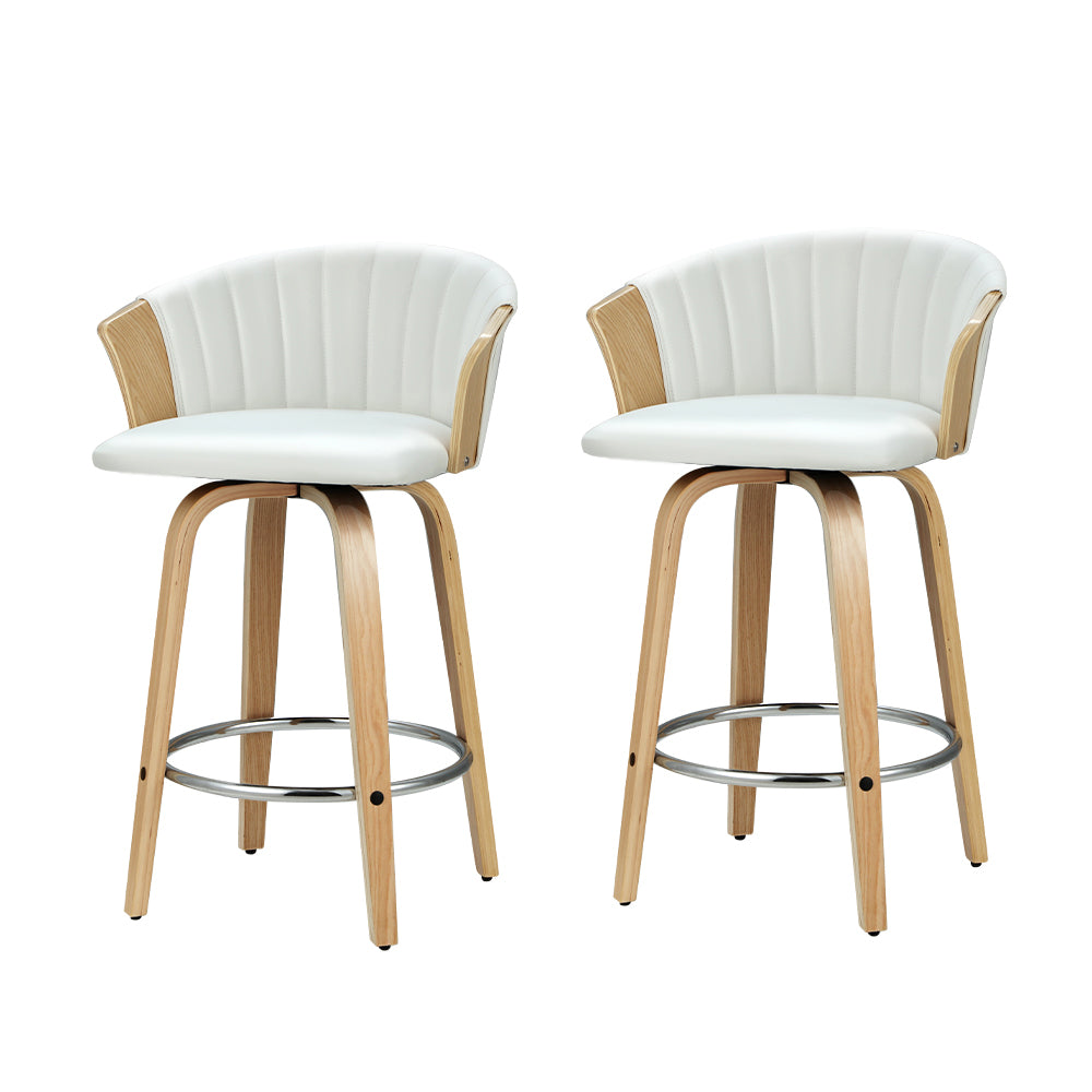 2X Bar Stools Kitchen Leather Barstools Swivel Counter Chairs By Artiss