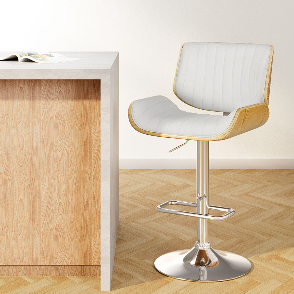 Bar Stools Swivel Leather Chairs Wooden By Artiss