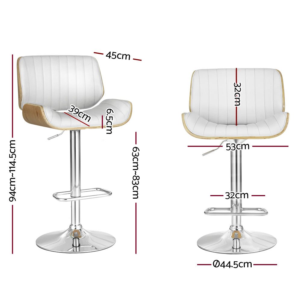Bar Stools Swivel Leather Chairs Wooden By Artiss