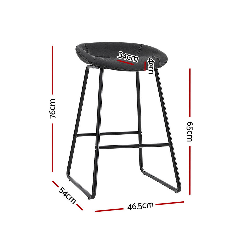 4x Bar Stools Kitchen Dining Chairs Counter Stool PU Leather Metal by Artiss