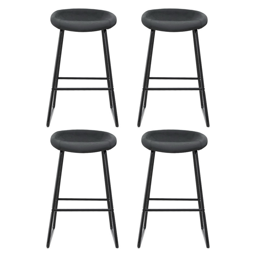 4x Bar Stools Kitchen Dining Chairs Counter Stool PU Leather Metal by Artiss