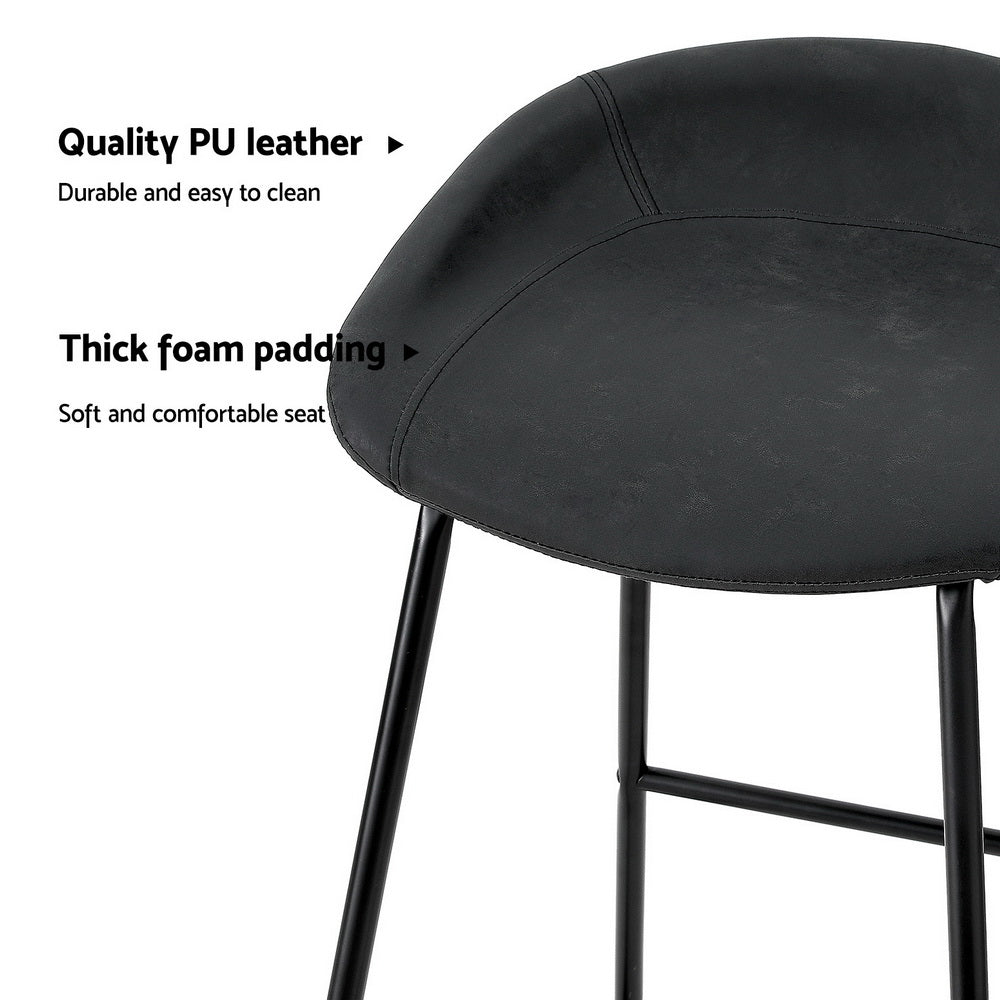 4x Bar Stools Kitchen Dining Chairs Counter Stool PU Leather Metal by Artiss