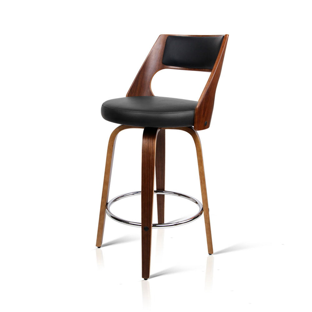 2x Bar Stools Swivel Leather Chair 65cm By Artiss