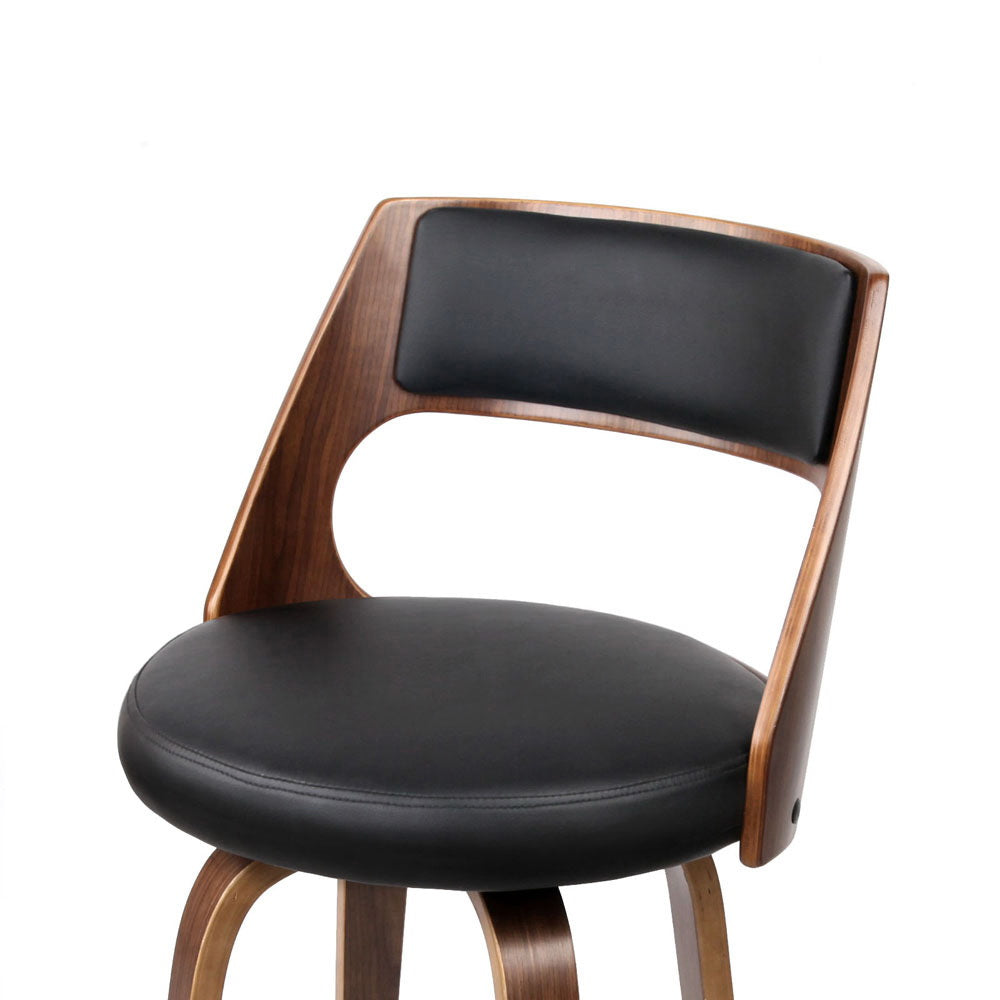 2x Bar Stools Swivel Leather Chair 65cm By Artiss