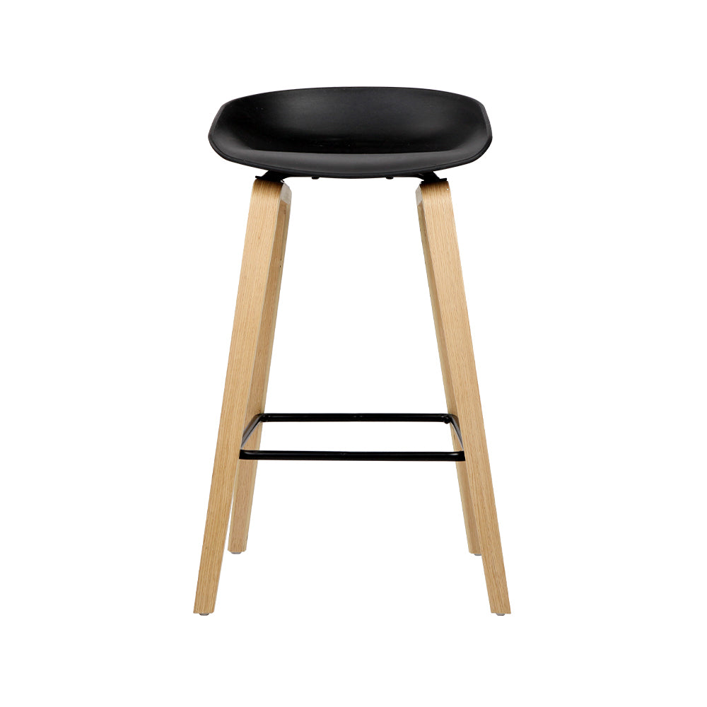 2x Bar Stools Wooden By Artiss