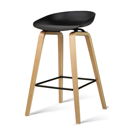 4x Bar Stools Kitchen Counter Stool Dining Chairs Wooden Black by Artiss