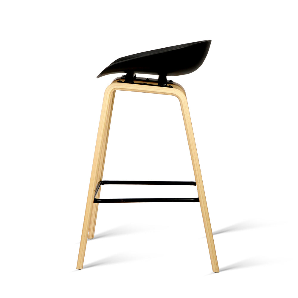 4x Bar Stools Kitchen Counter Stool Dining Chairs Wooden Black by Artiss