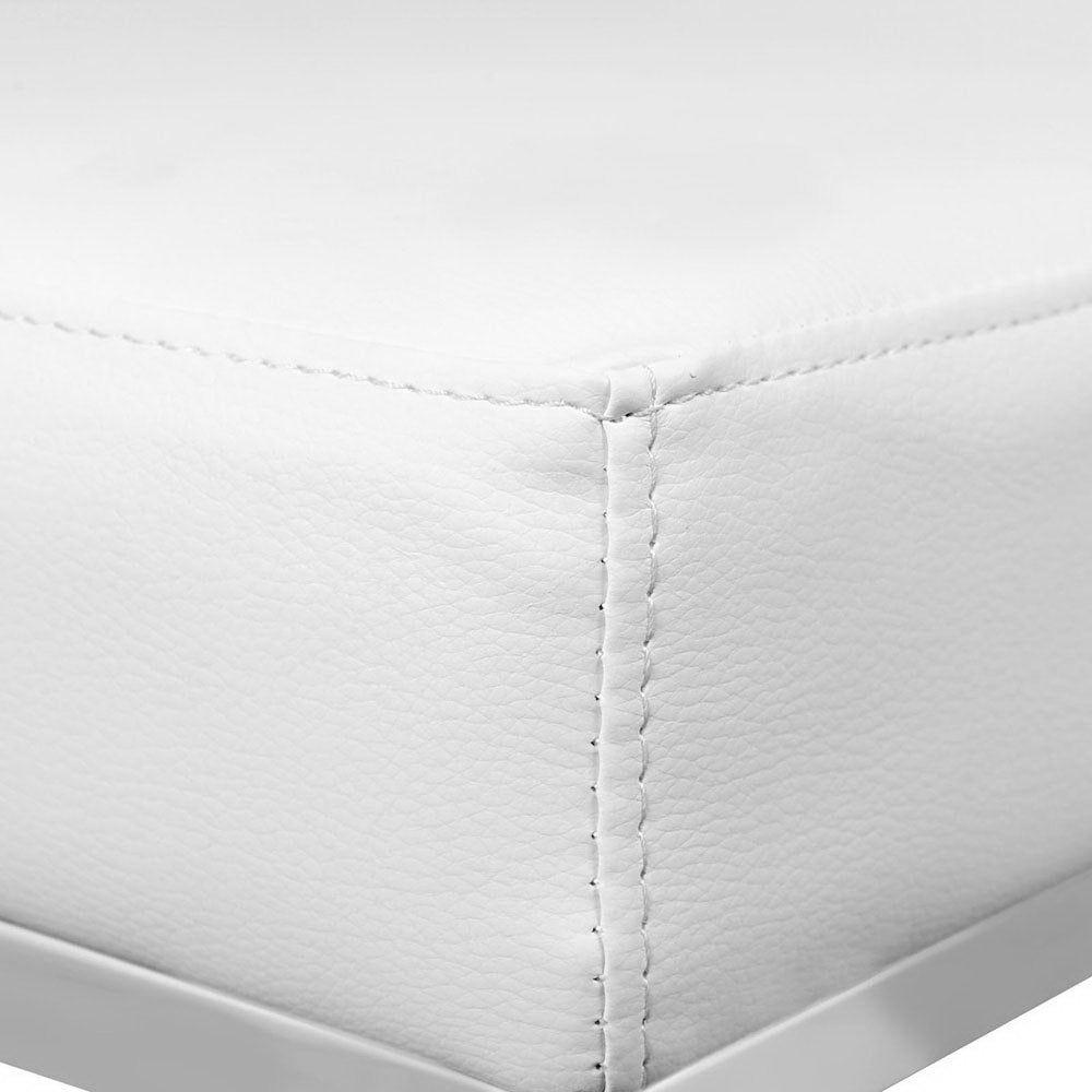 2x Bar Stools Leather Padded Metal White by Artiss