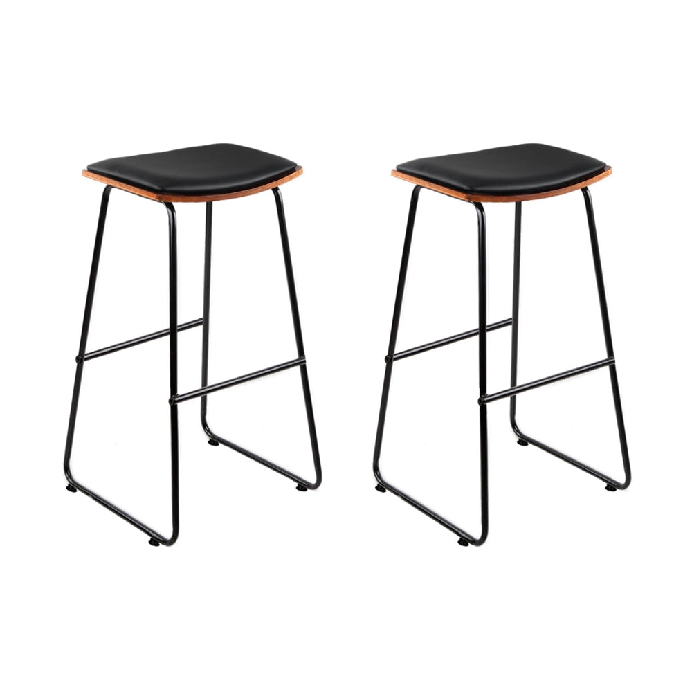 2x Bar Stools Kitchen Counter Stools Metal Chairs By Artiss