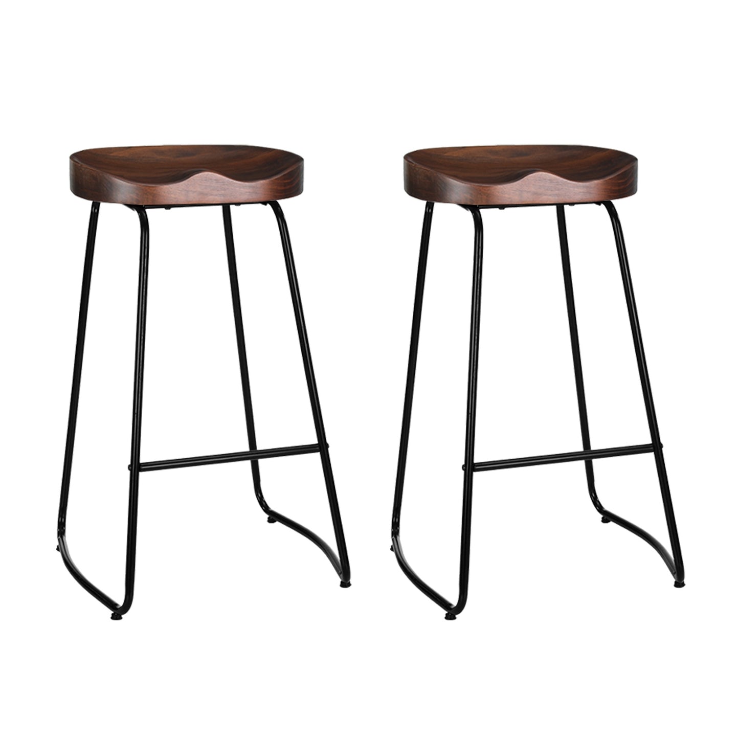 2x Bar Stools Tractor Seat 75cm Black by Artiss
