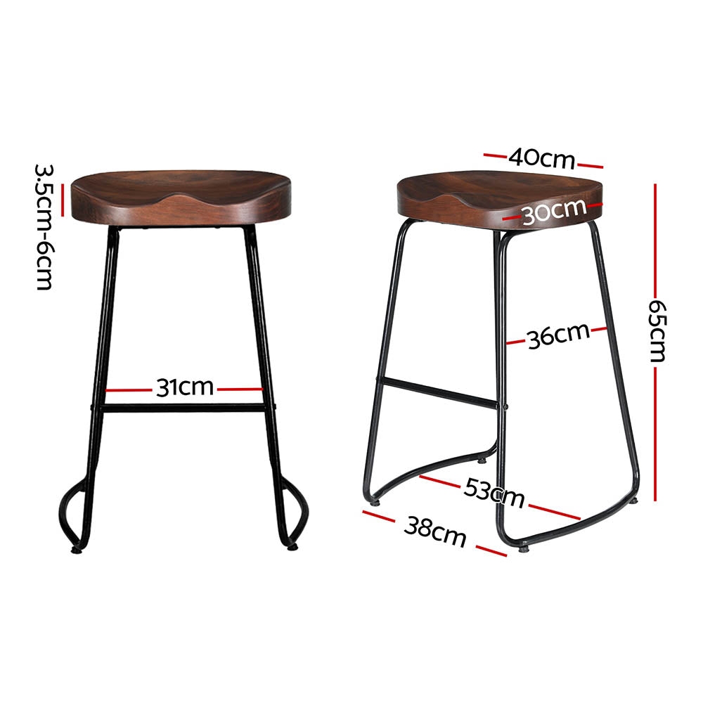 2x Bar Stools Tractor Seat 65cm By Artiss