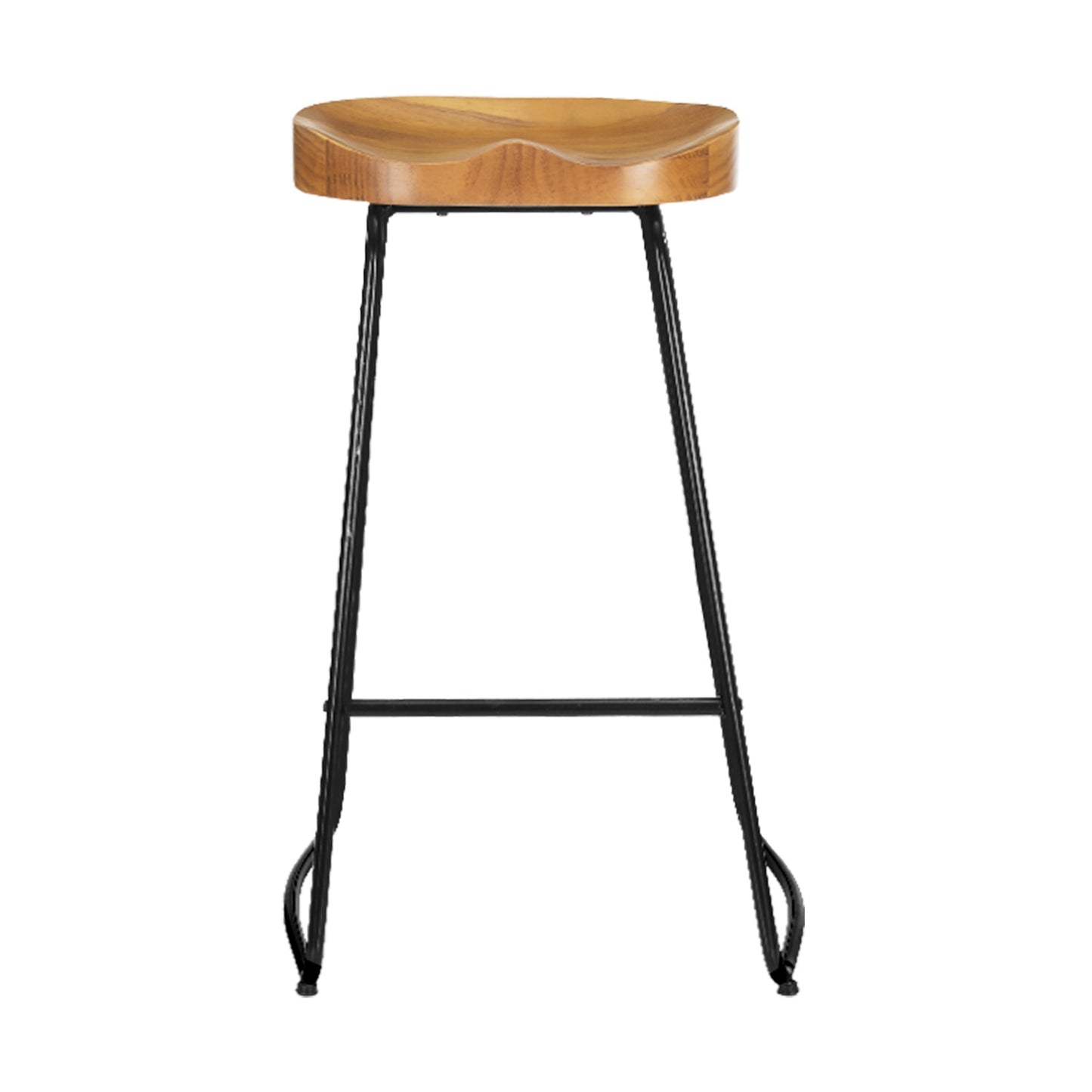 2x Bar Stools Tractor Seat 75cm Wooden By Artiss