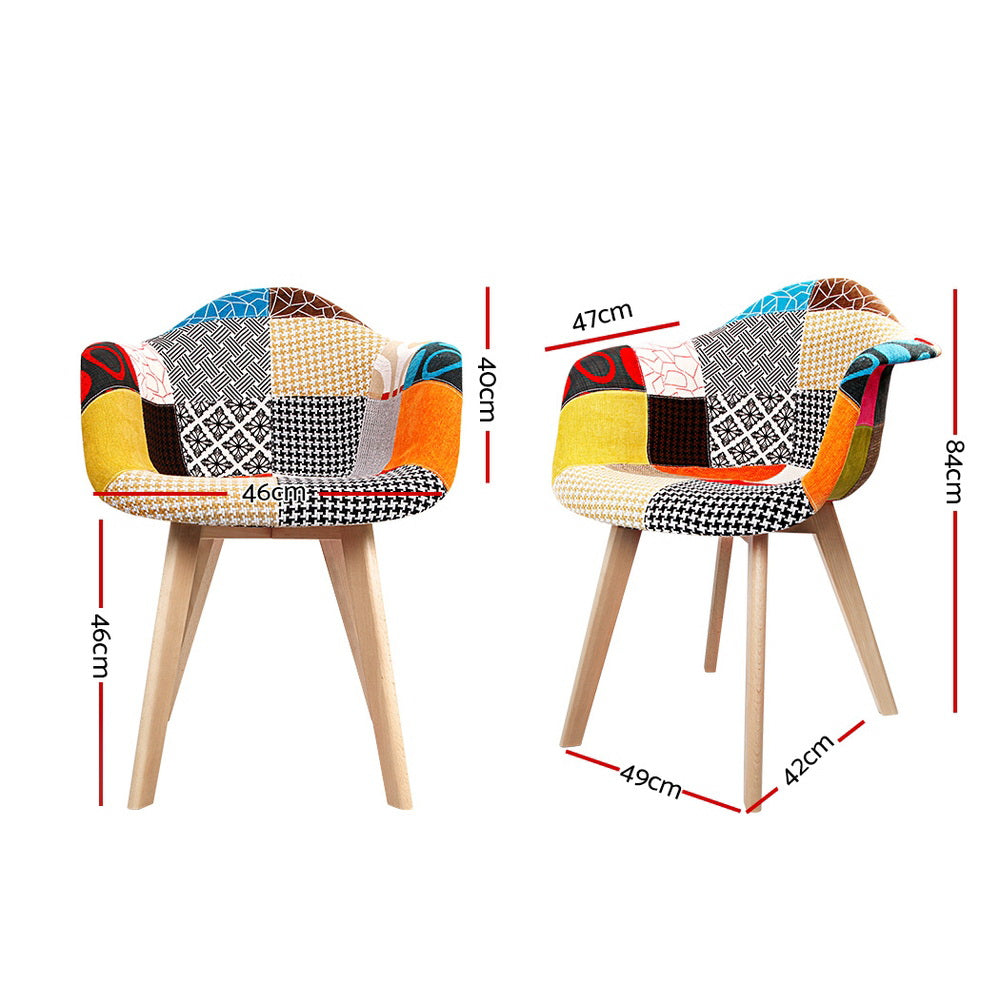 Dining Chairs Set of 2 Fabric Retro Replica DSW by Artiss