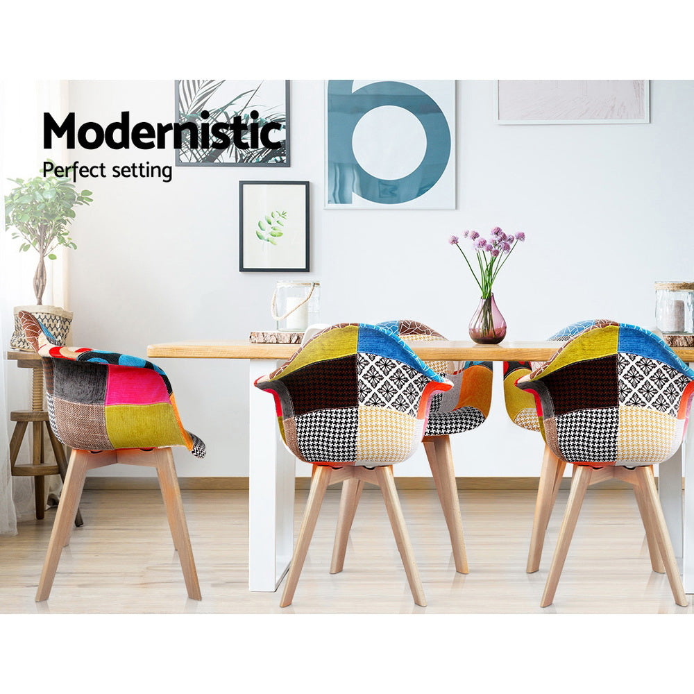 Dining Chairs Set of 2 Fabric Retro Replica DSW by Artiss