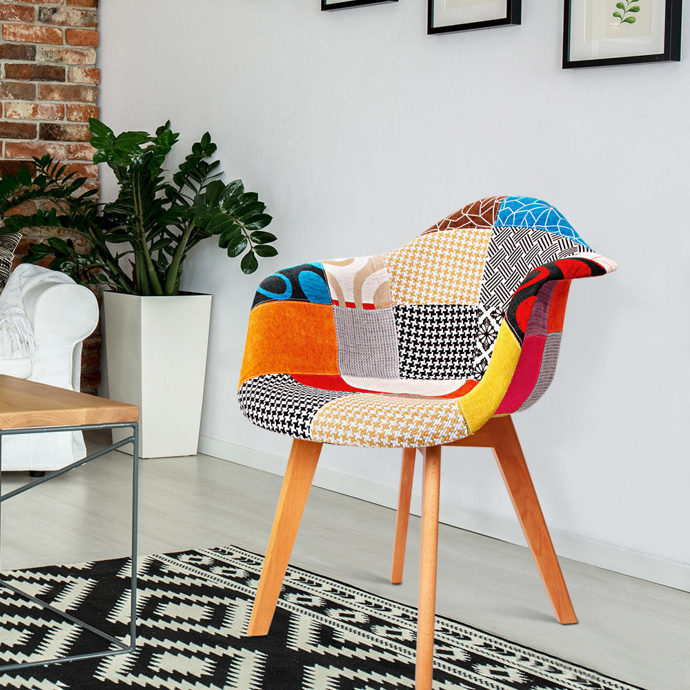 Dining Chairs Set of 2 Fabric Retro Replica DSW by Artiss