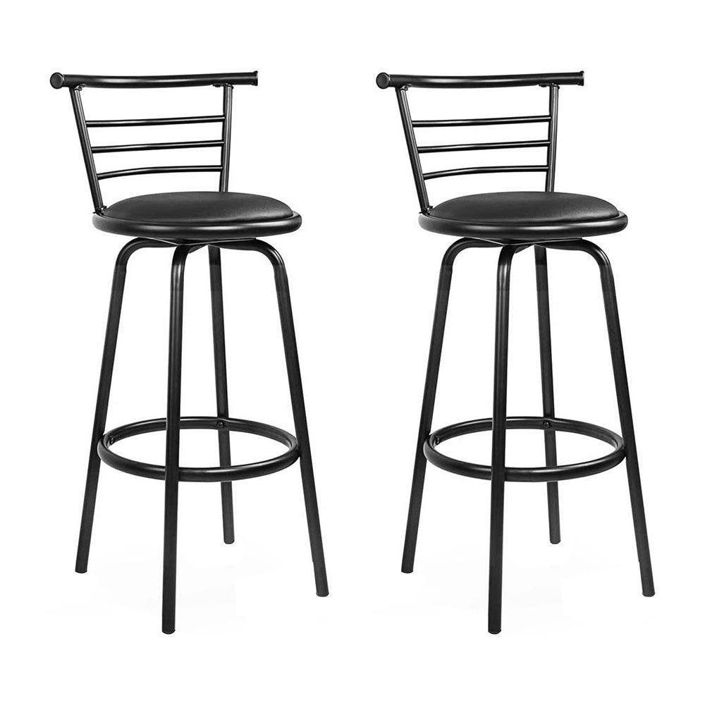 2x Bar Stools Swivel Leather Padded Metal by Artiss