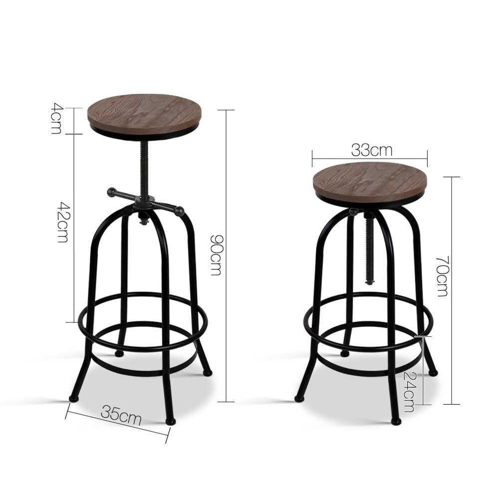 Bar Stools Adjustable Wood Chairs By Artiss