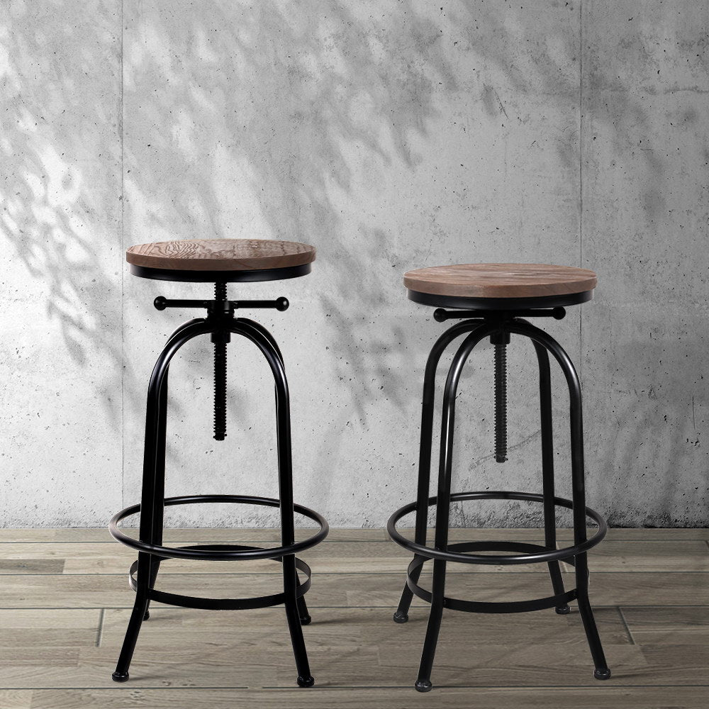 Bar Stools Adjustable Wood Chairs By Artiss