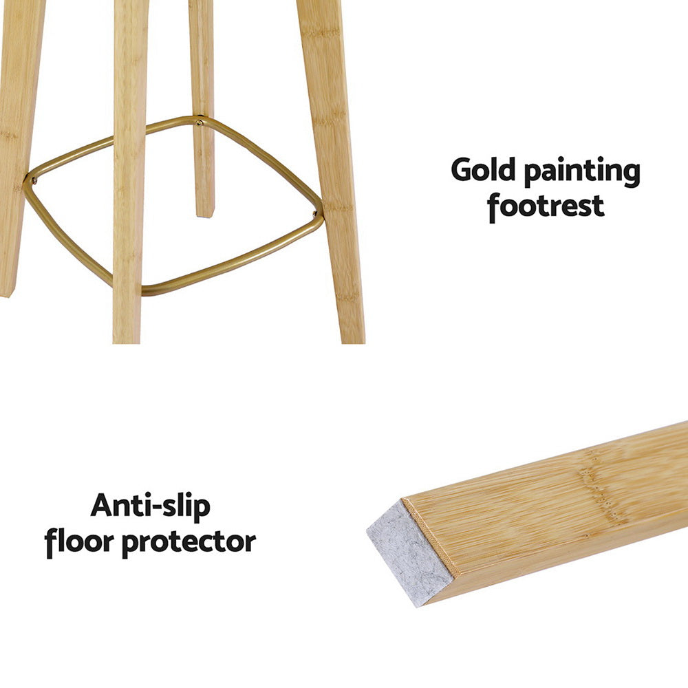 4x Bar Stools Bamboo Rattan Stool Counter Chair Kitchen Barstools by Artiss